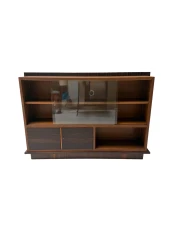 Art Deco Bookcase by Dutch Designer, Solid Oak & Macassar Ebony, 1930s